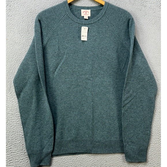 NEW Brooks Brothers Red Fleece Men XL Sweater Crewneck Blue Green Lambswool Knit